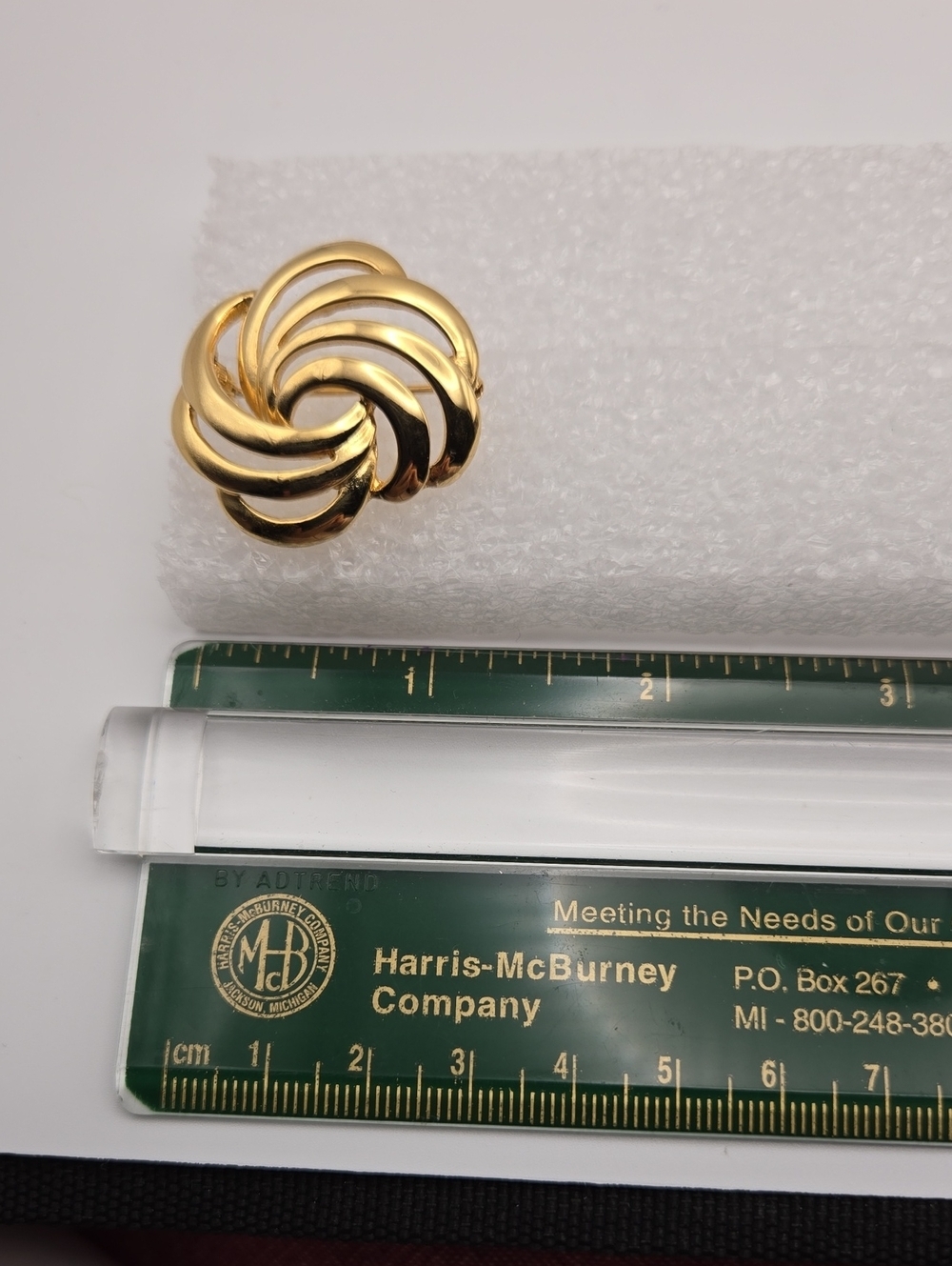 Napier Gold Swirl Knot Brooch - Picture 9 of 10
